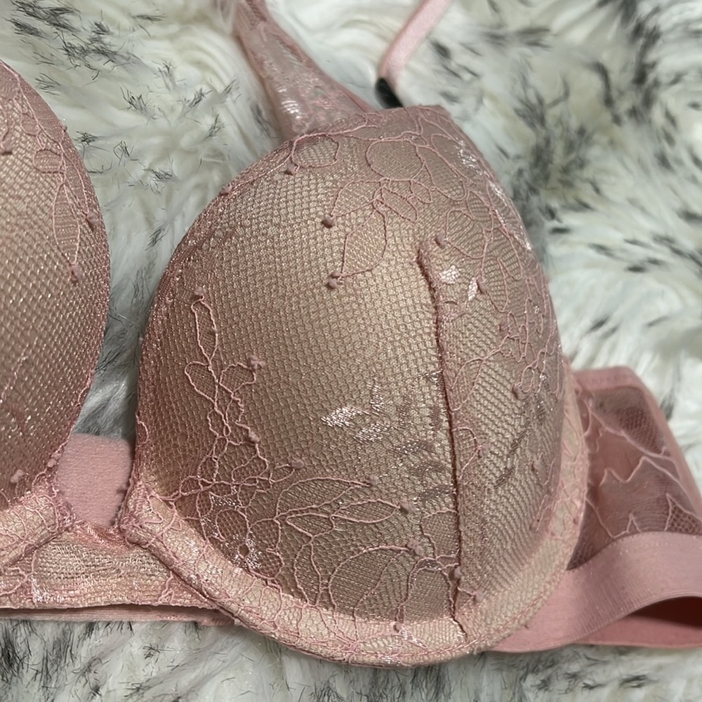 NWT Victoria’s Secret Very Sexy Push Up Racer Back Nude Lace Bra 32B - Picture 2 of 8